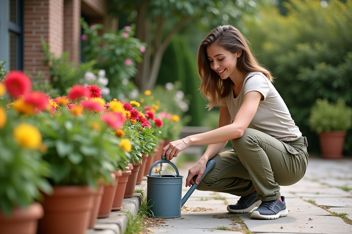 Jeune femme mesurant de l