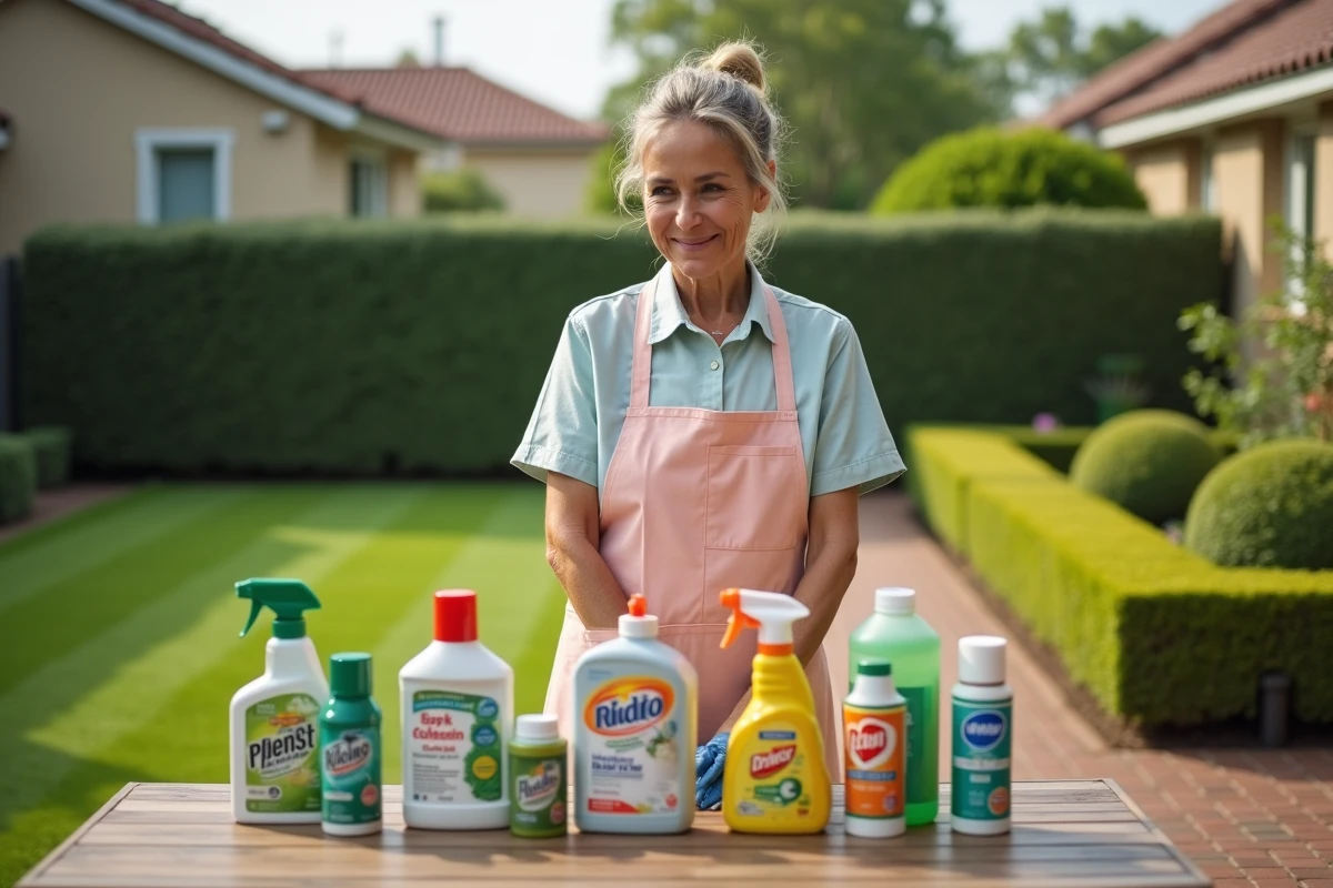 Femme comparant étiquettes de produits anti-weed