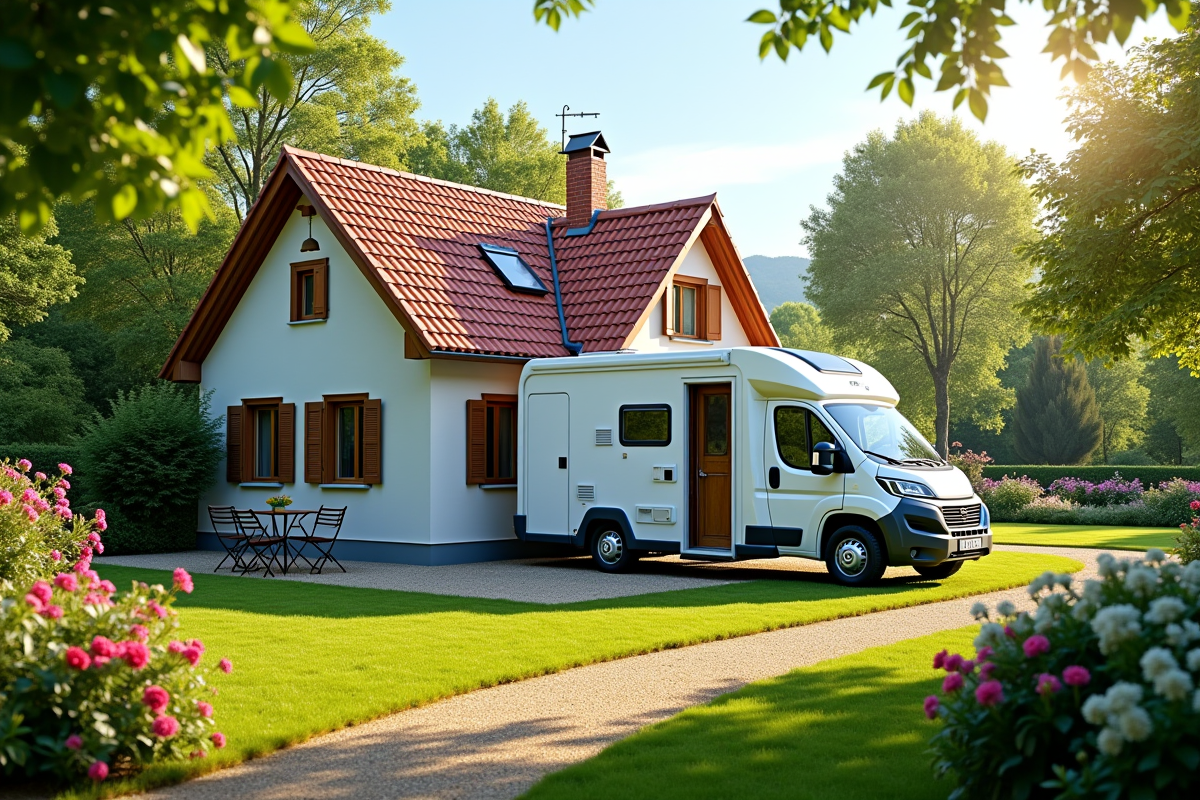 camping-car jardin
